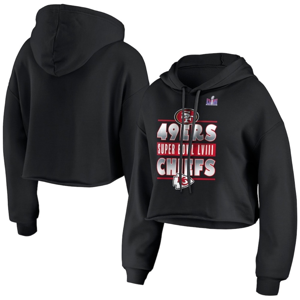NWT Women’s Wear by Erin Andrews Chiefs Vs. 49ers Super Bowl LVIII Crop Hoodie